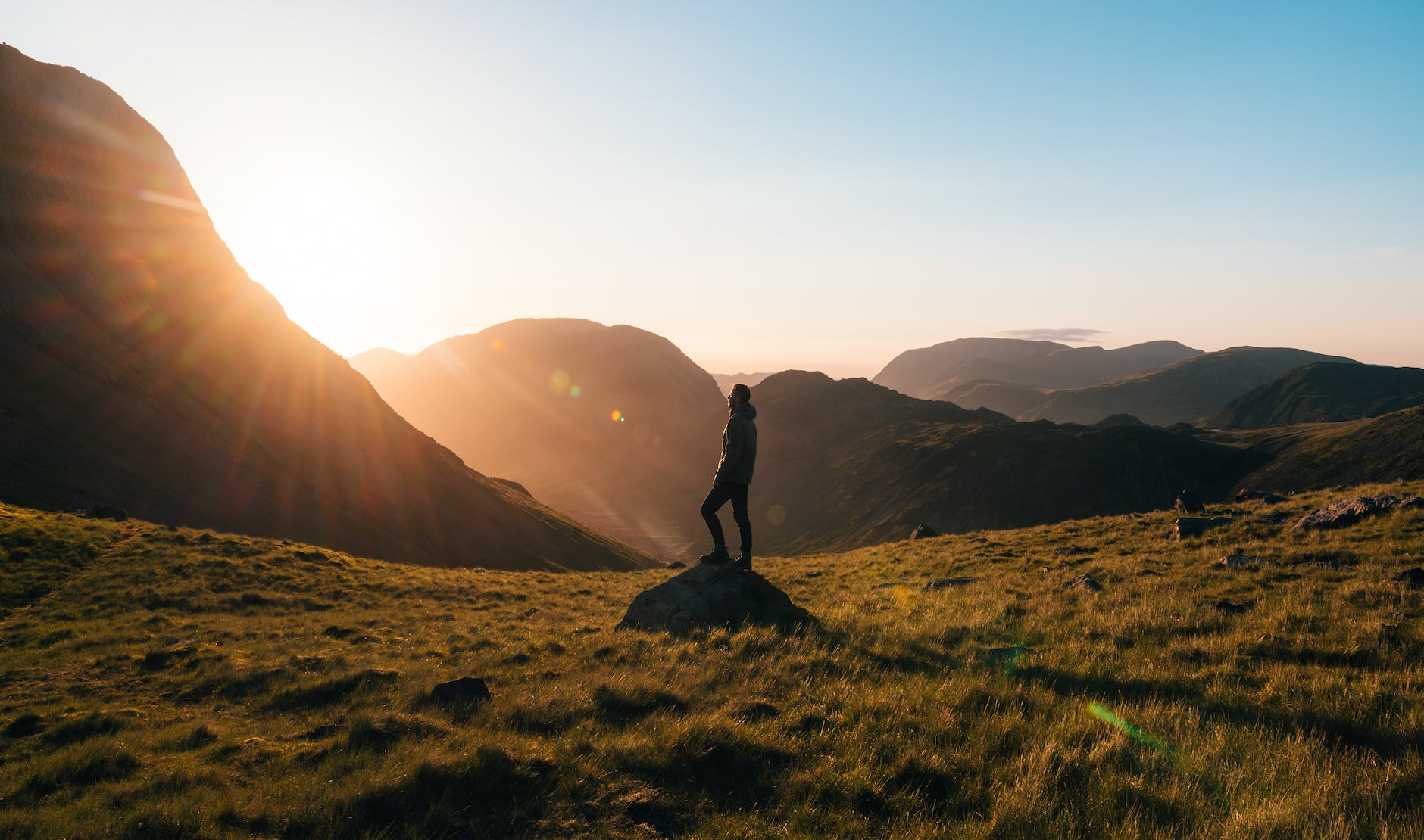 Hiker on a mountain top