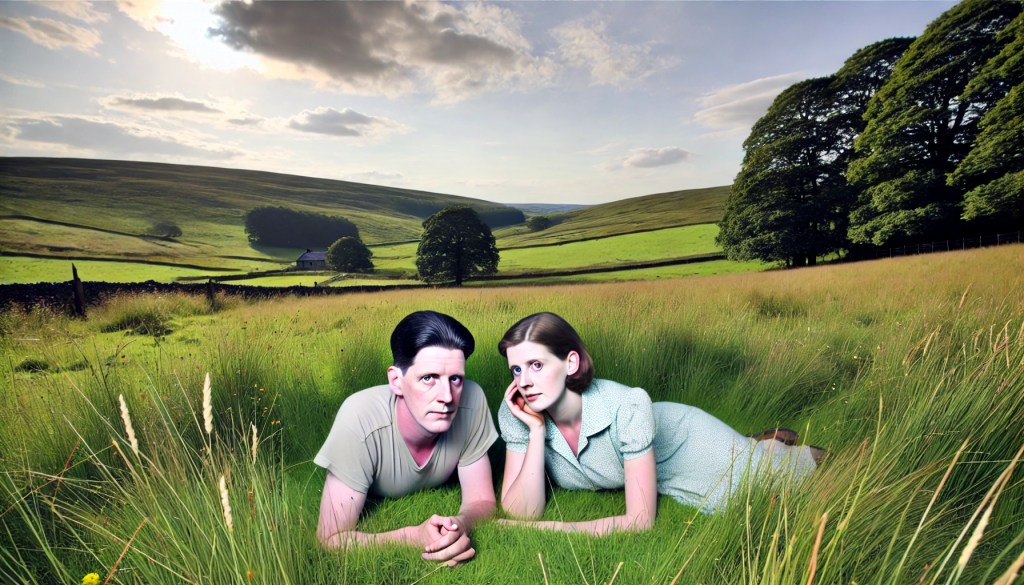 Wilson and Julia in a field