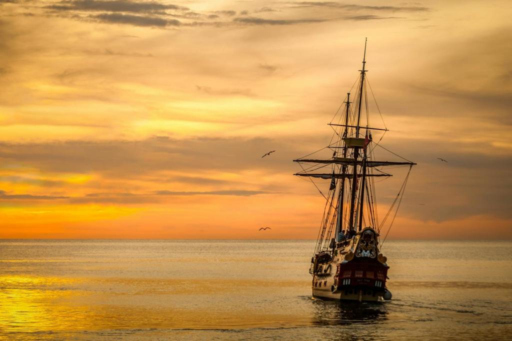 Ship and Sunset