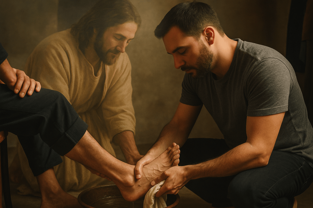 Participate in Christ while washing feet